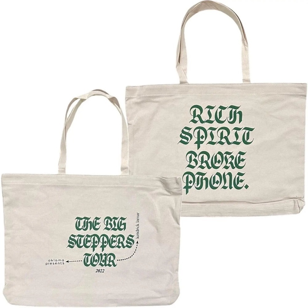 Kendrick Lamar 2022 The Big Steppers Tour Canvas Tote Bag in Color Natural
